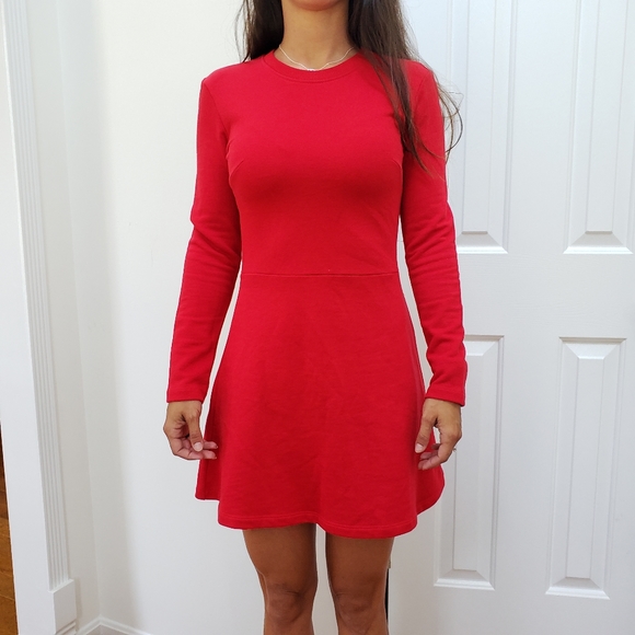 zara red long dress